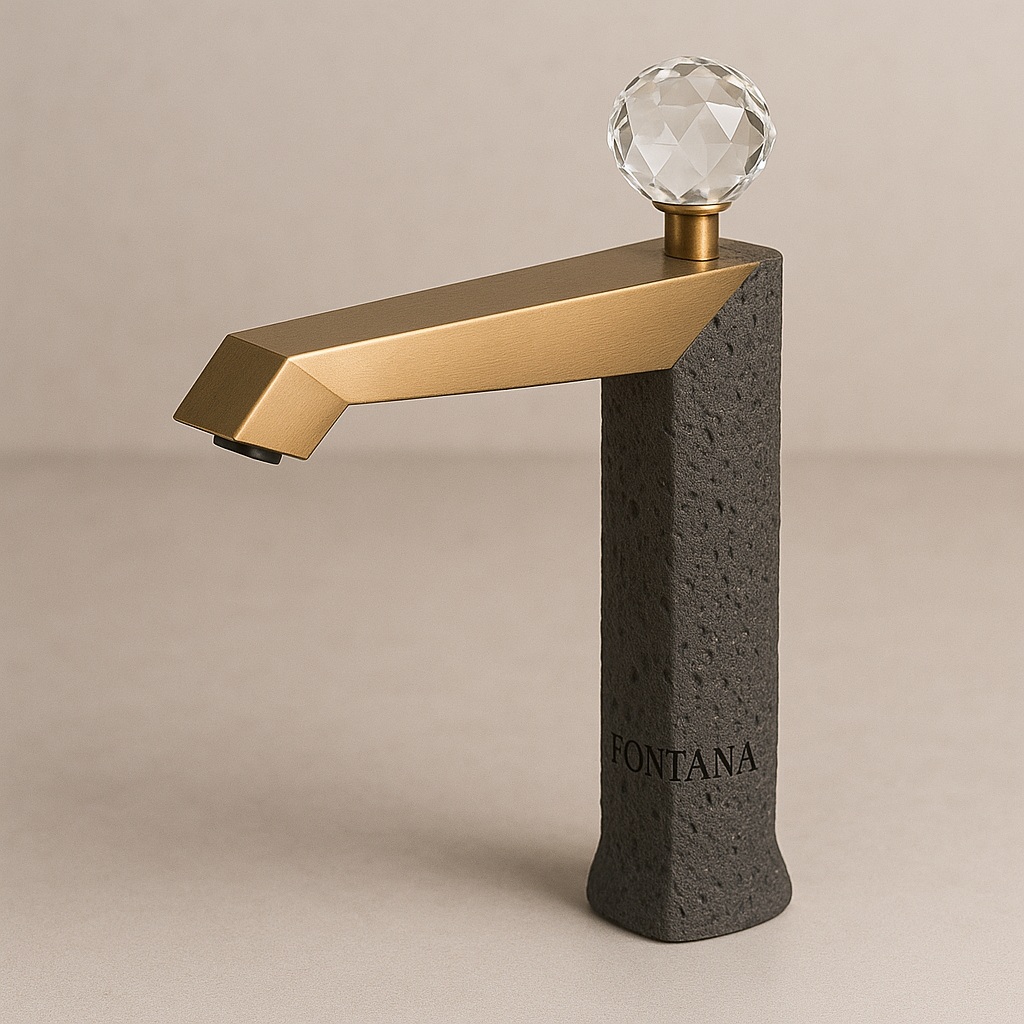 Solid brass Fontana touchless faucet with brushed metal body